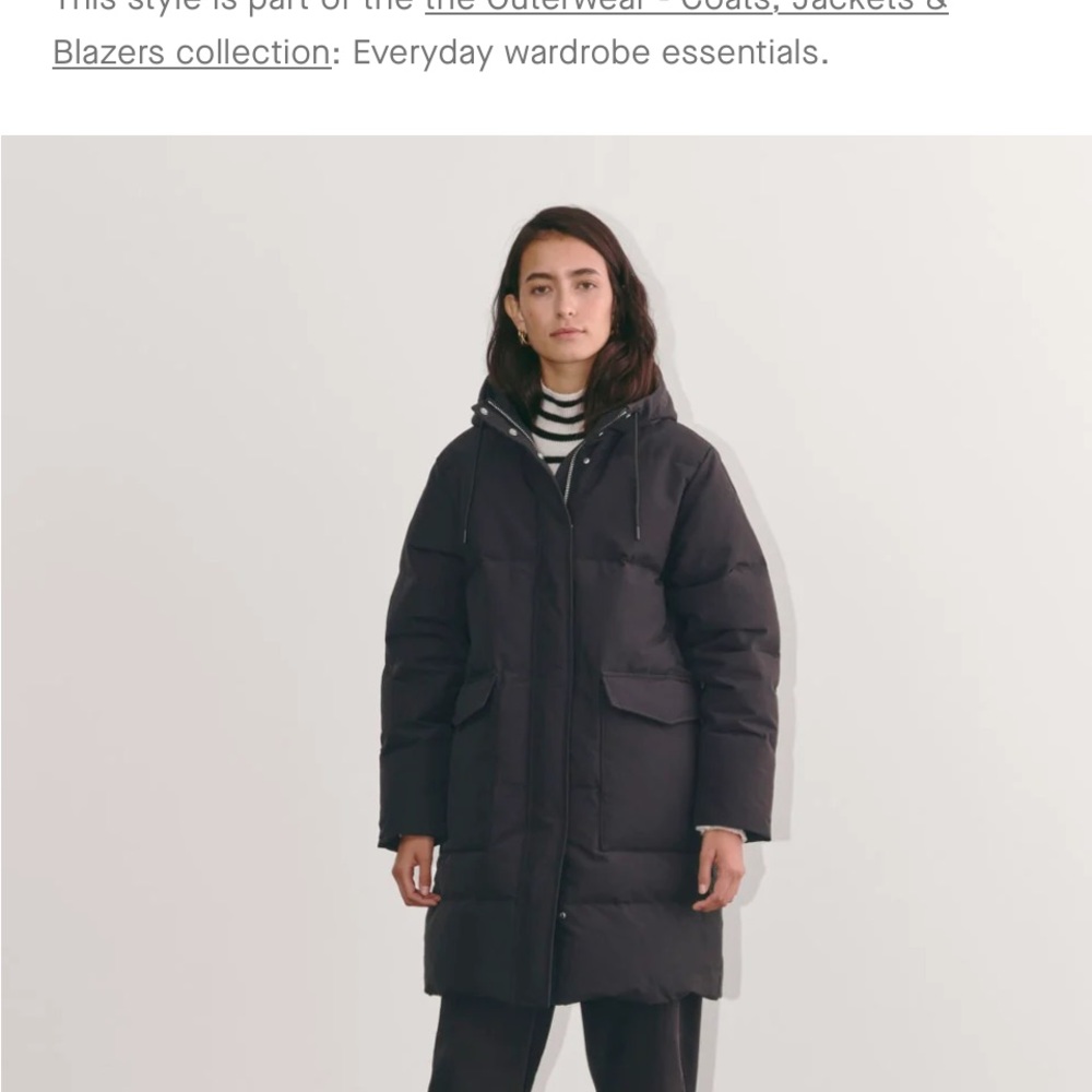 Everlane Women's Black long Hooded Puffer Jacket